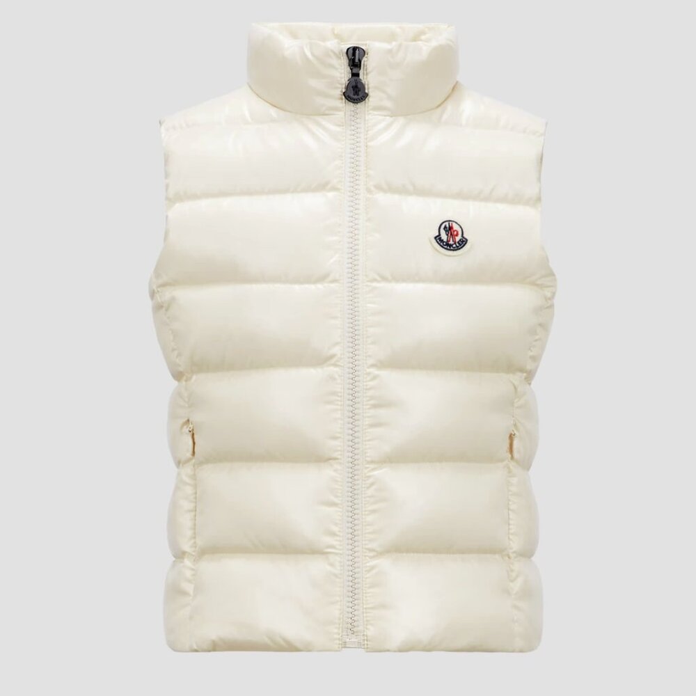 Moncler Girls' Ghany Down Puffer Vest - Big Kid Glaze White